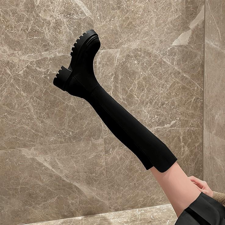 Uncle's same suede over-knee boots elastic thin boots long boots women's 2025 new long boots thick-soled high boots