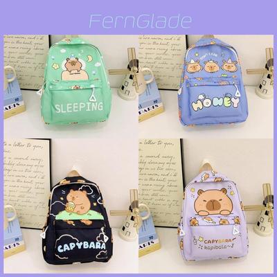 Cartoon Capybara Kids School Backpack With Large Capacity And Load Reduction For Young Children
