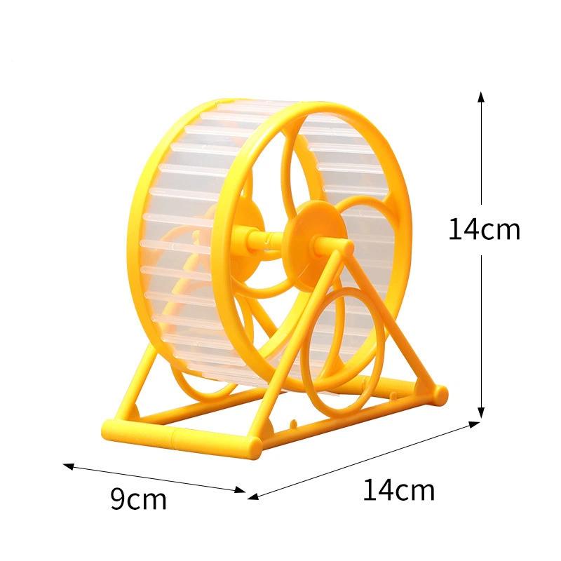 

Колесо для бега хомяка Сверхтихое, с защитой от заедания, спортивные беговые колеса для маленьких животных, аксессуары для клетки хомяка, игрушки, хомяк жёлтый
