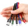 4-in-1 USB Cable 2 x Iphone Lightning USBC microUSB Nylon Braided 35A 12m Black