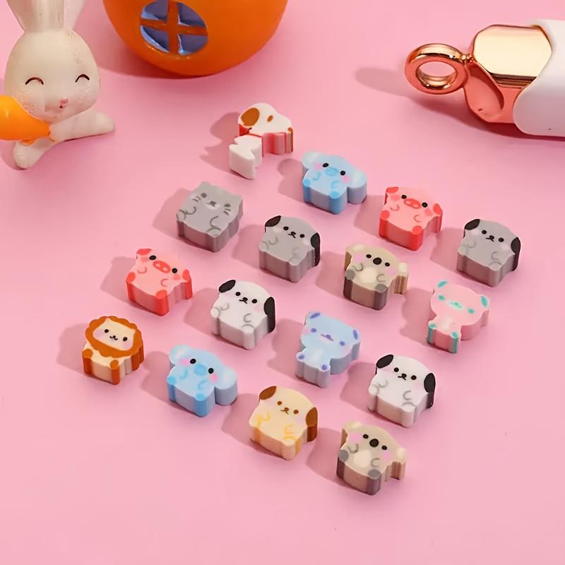 100pcs Creative Cartoon Animal Erasers, For Easy Erasing, For School, Fun Stationery, and as a Thoughtful Back-to-school Gift