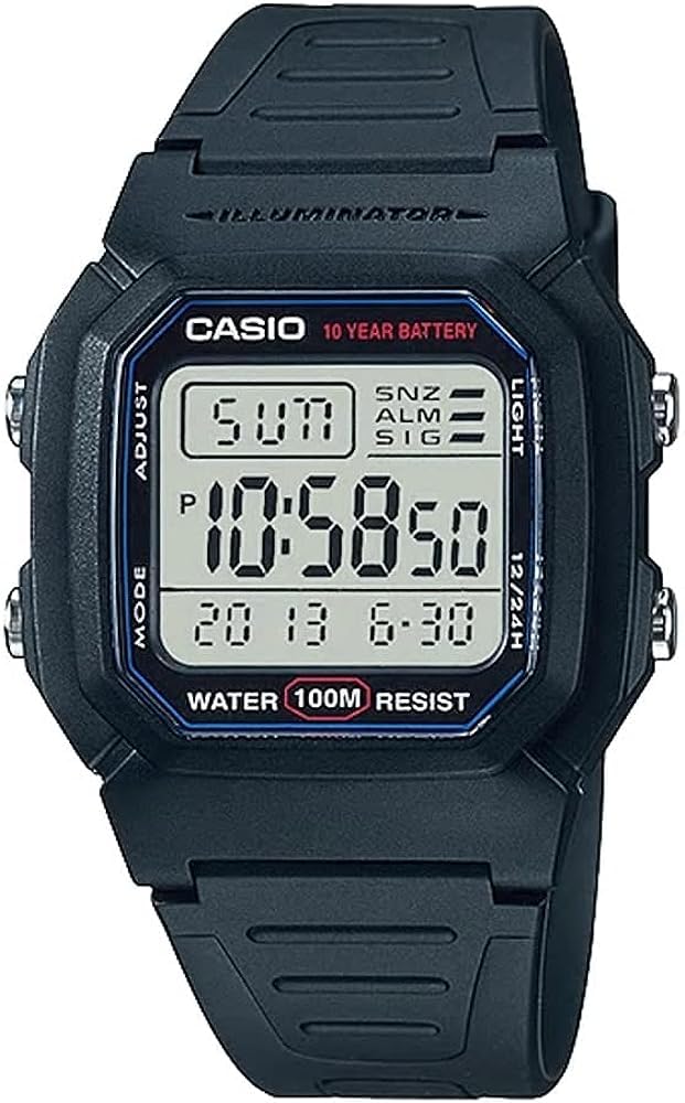 Casio Standard Digital Original Overseas Model W-800H-1AV Men s Watch, Black, Box, [Parallel import ]