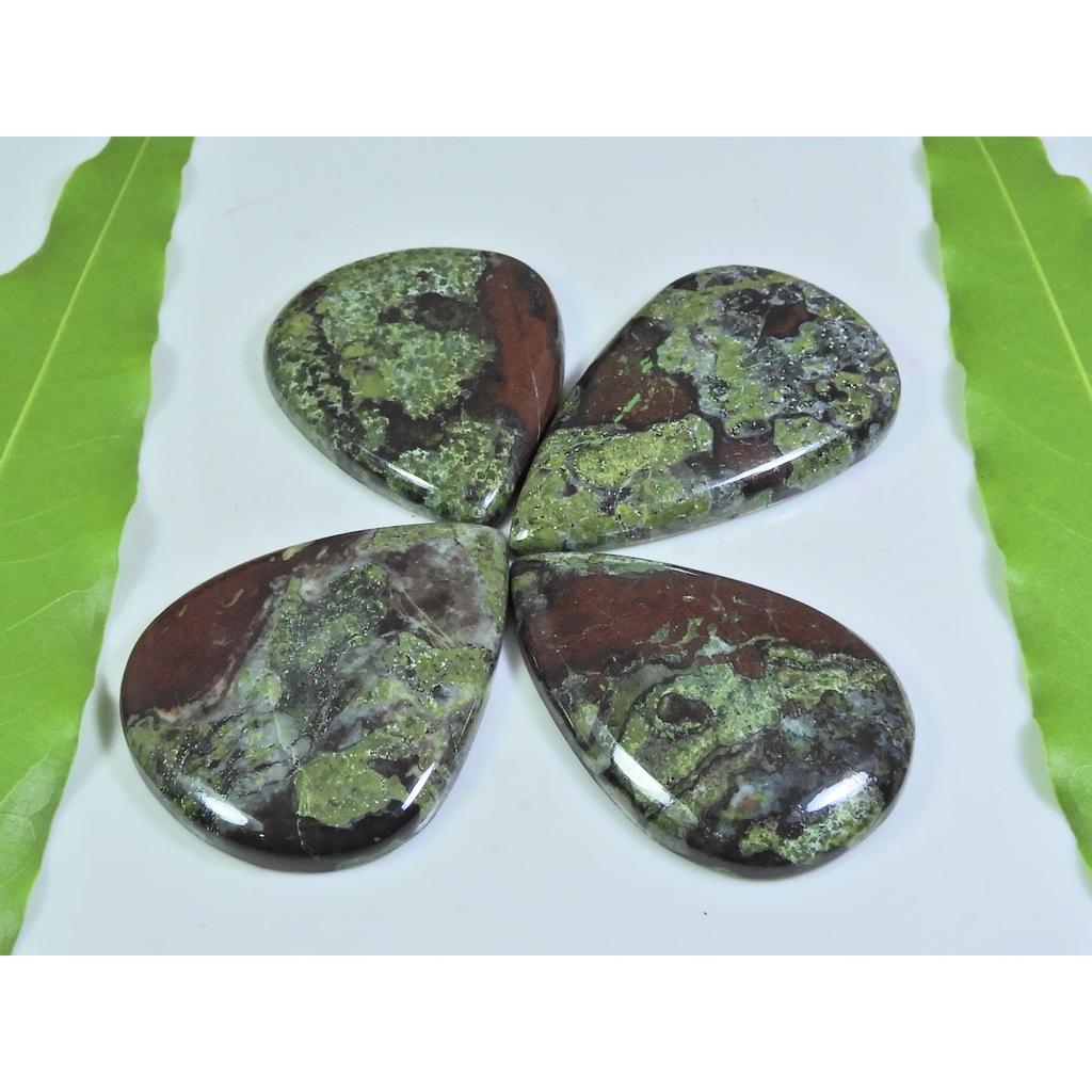 235Cts. Natural Drangon Jasper Pear Cabochon Loose Gemstone 04 Pcs Lot A-564