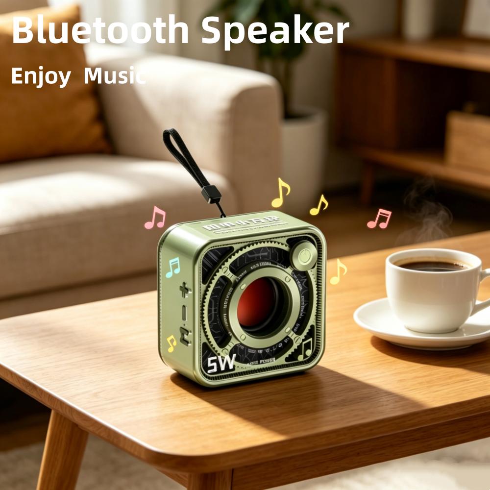 5W Transparent Mecha Style Small Wireless Bluetooth Speaker with Card Slot Outdoor Portable Subwoofer Small Speaker