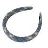 Blue Striped Plaid High Crown Headband - Versatile Preppy Style Accessory