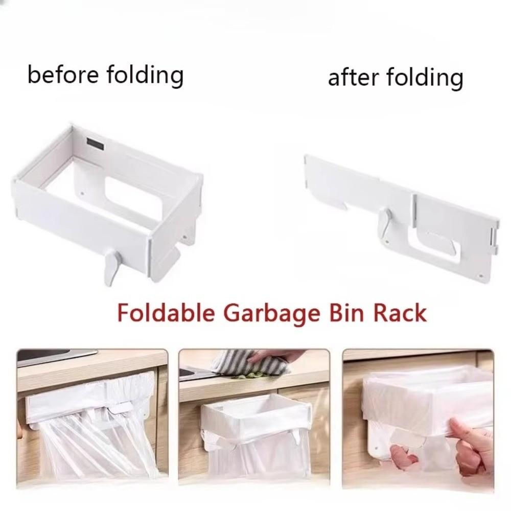 Wall-Mounted Garbage Bag Hanger Magnetic Waste Bin Holder Space Save Trash Bag Holder Kitchen