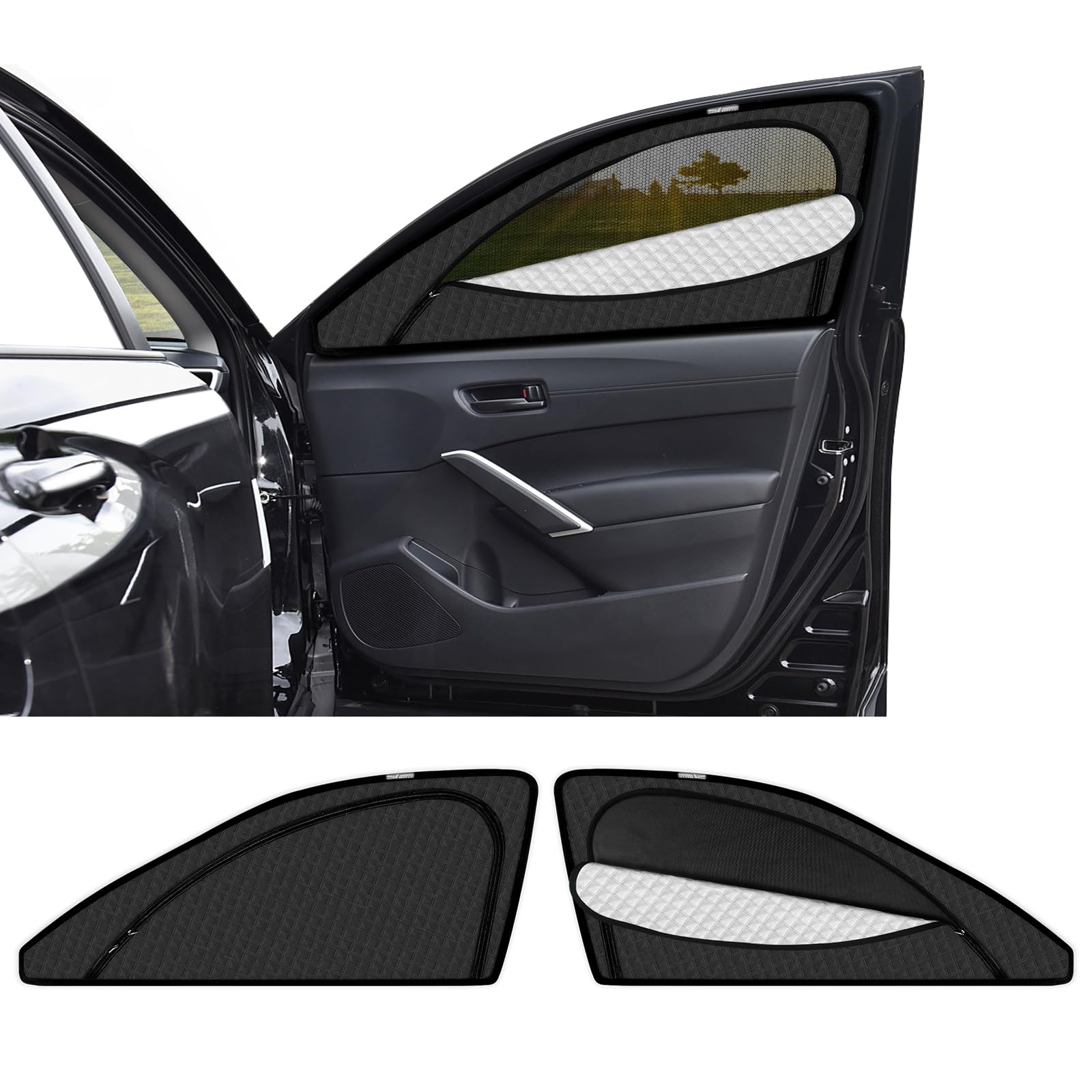 

Солнцезащитный козырек для новой Corolla магнитный для интегрированного автомобиля Corolla сетка тепловая сетка от солнечных ожогов УФ затемнение солнце УФ насекомые пассажирский заказной 2 штуки Cross, чёрный