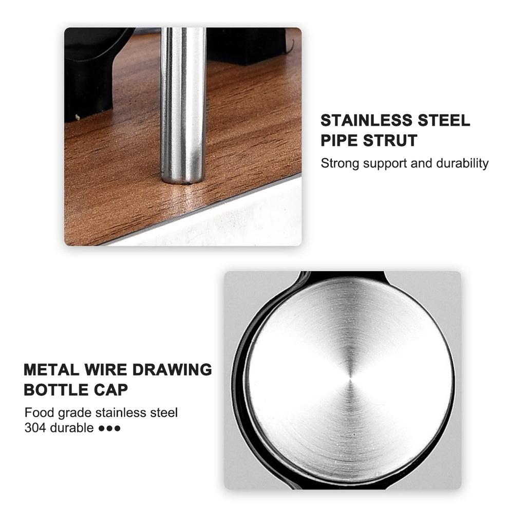 16Pcs Spice Jar Rack Kitchen Stainless Steel Condiment Set Cruet Condiment Bottle Coffee Sugar Seal Jar Container Rack 11.53x11.02in