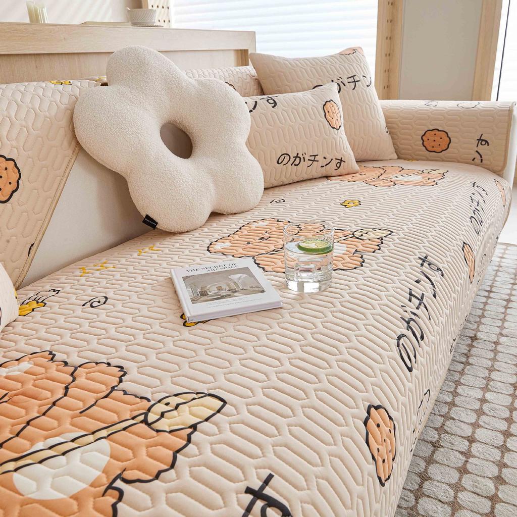 Latex Sofa Cushion Mat Sofa Cushion Summer Ice Silk Sofa Cover New Non-Slip Cover Towel Dirt-Resistant