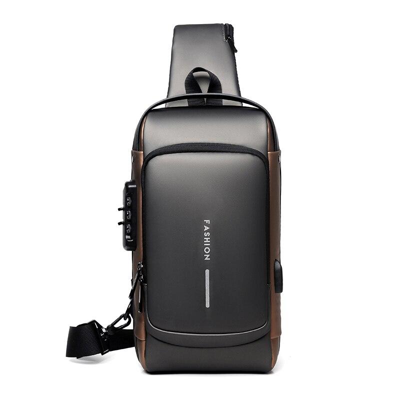 Men's Shoulder Bag Multifunction Anti Theft USB Messenger Pack Man Crossbody Cross Body Travel Sling Chest Bags Pack