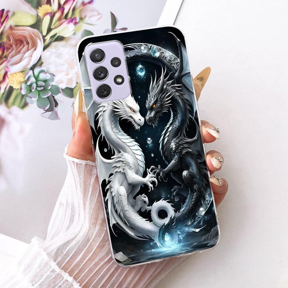 Transparent For Samsung Galaxy A72 4G Case Cute Fashion Flowers Funny Painted Casing For Samsung A72 4G SM-A725M SM-A725F Cover