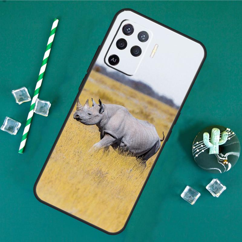 Animal Rhino Case For Oppo A40 A60 A80 A16 A76 A96 A18 A38 A58 A78 A98 A91 A15 A17 A74 A94 A54 A57S Cover