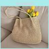 Large Capacity Woven Bag For Daily Use Urban Minimalist Style Paper Material Beach Vacation Bag Characters)