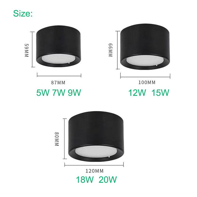 Nordic Modern Surface Mounted Downlight LED Ceiling Light Spotlight Three Light Color Conversion LED Downlight Indoor Lighting