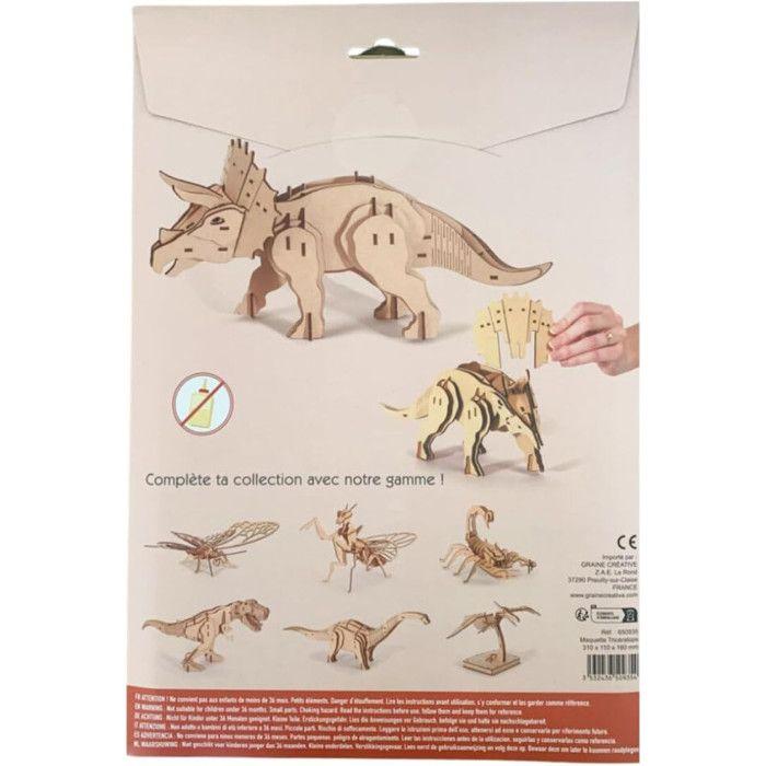 Maquette 3D en bois - Tricératops - 55 pcs - 31 x 11 x 16 cm - Pour enfants à partir de 8 ans
