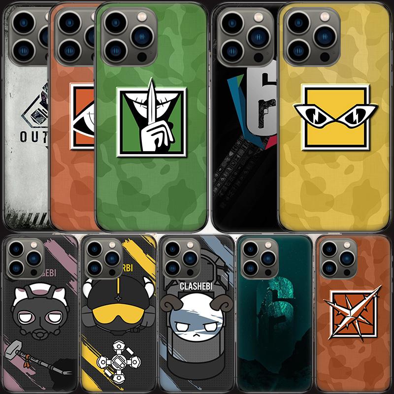 Game Rainbow S-Six S-Siege Phone Case For Iphone 16 15 Plus 13 12 Mini 17Air 16E 11 14 Pro 17 Pro Max Cover Shell Coque Soft Cle