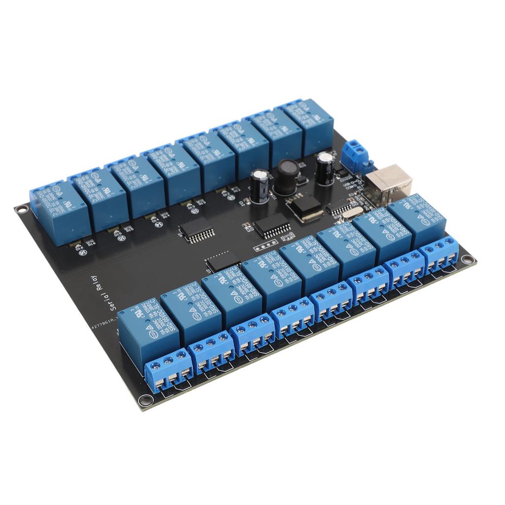 16 Channel Relay Board USB Serial Port Control Switch SPDT Relay Module for ON OFF Electrical Equipment 7‑38V
