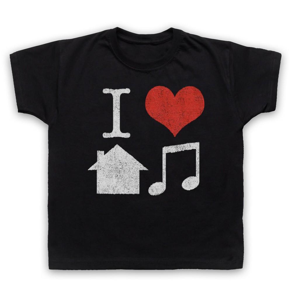 

I Love House Music Slogan Retro Cool Clubbing Dj Kids Childs T-Shirt 4XL