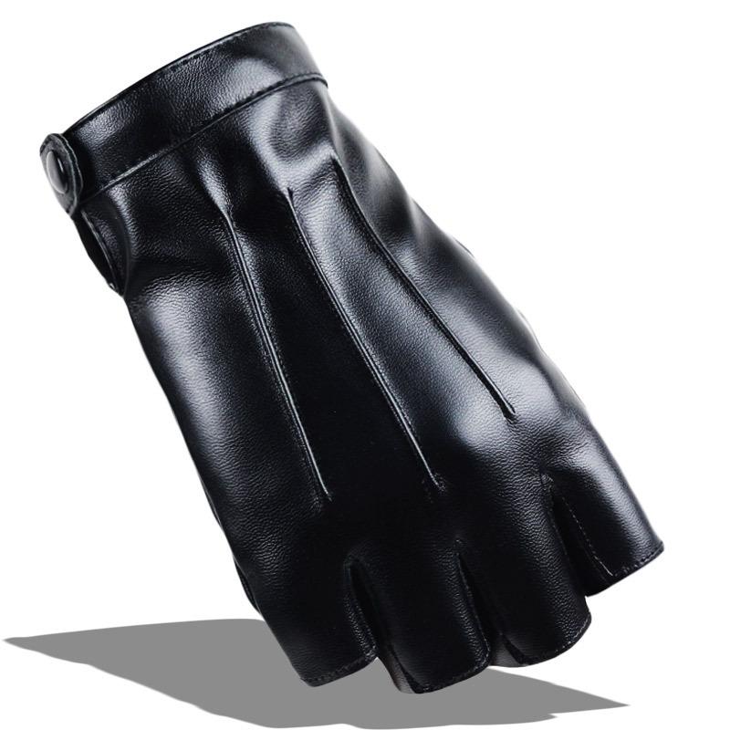 Foreign Trade Leather Half-finger Gloves Outdoor Riding PU Leather Men Four Seasons Driving Street Dance Nightclub Dancing Outdoor Anti-leather