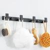 Porte-manteau mural noir, crochets pour vêtements suspendus, porte-serviettes, crochet pour Robe de salle de bain, accessoires de cuisine robustes