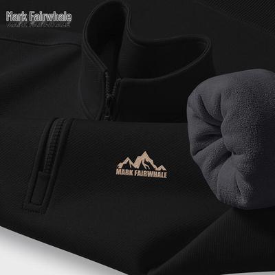 Mark Fairwhale Men's Fleece-Lined Half-Zip Stand Collar Sweatshirt