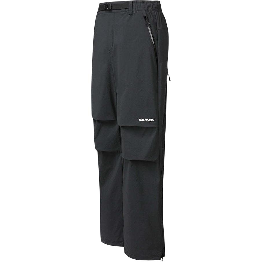 Salomon Mid-Rise Loose Fit Logo Straight Leg Casual Pants Unisex bottoms Black C28035