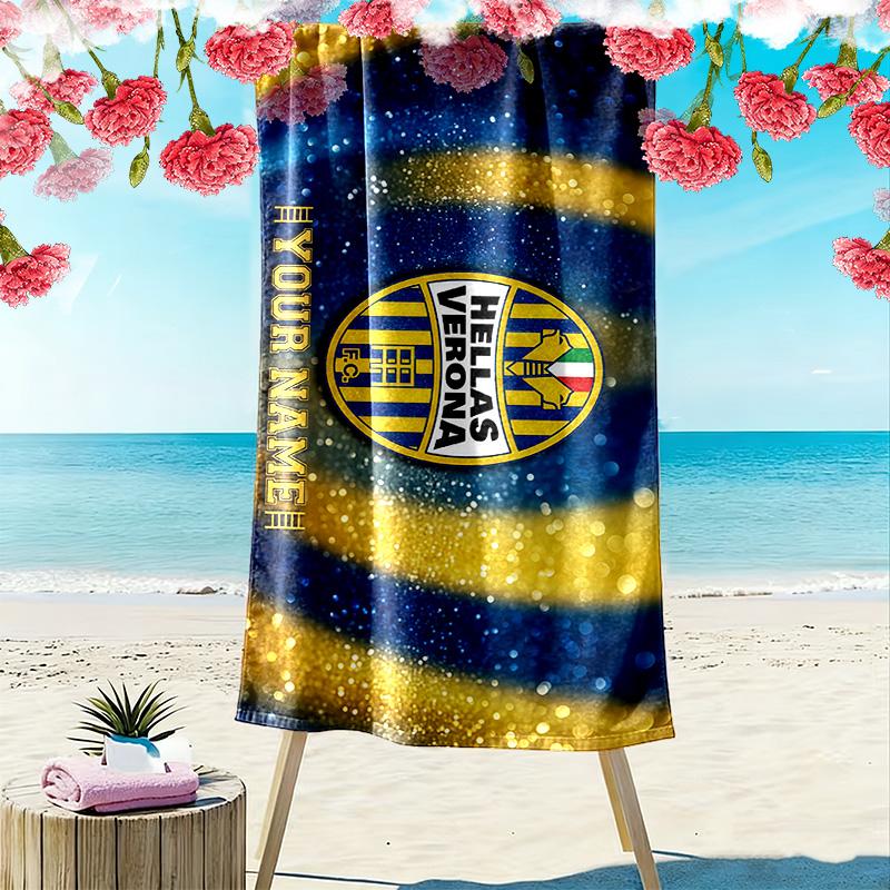 Hellas Verona F.C Print Beach Towel, Large Soft Quick Dry Towel for Beach Camping Swimming