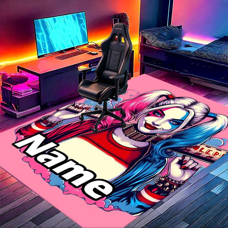 Custom Name Personalized Superhero Print Carpet, Versatile Home Decor Rug, for Playroom, Apartment, Balcony, Entryway, Hallway Gift