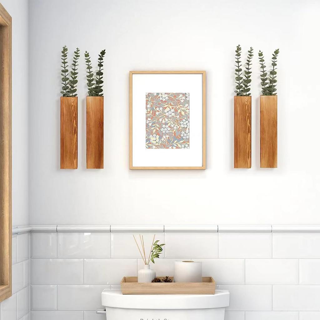 Wooden Wall Vase Decoration for Dried Flowers Hanging Plant Container Natural Wood Hanging Planter Home Decor Wall Mounted Vase