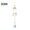 Sun Catcher Pendant Faux Crystal Suncatcher, Colorful Prisms Window Hanging Catcher, Moon Suncatcher Rainbow Maker Chain for Garden Home Decor Star