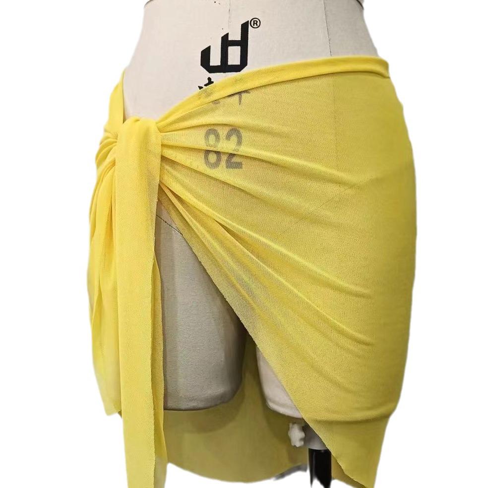 Lemon Yellow Three-Piece Bikini Set - Trendy Xiaohongshu Style for Women, Perfect for Sexy Vacation Photos