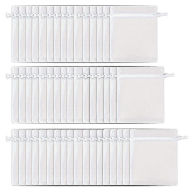 50pcs Mesh Fabric Bags for Organizing Accessories Transparent Polyester Packing Bags Storage Pouch with Drawstring 1 940₽