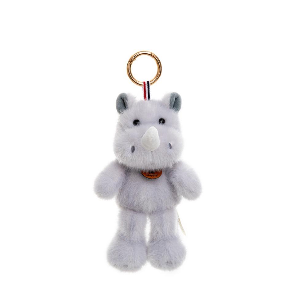 Schattige Pluche Cartoon Dier Sleutelhanger Reuzenpanda Bij Kat Hond Sleutelring Sleutelhanger Olifant Aap Tas Hanger Studenten white