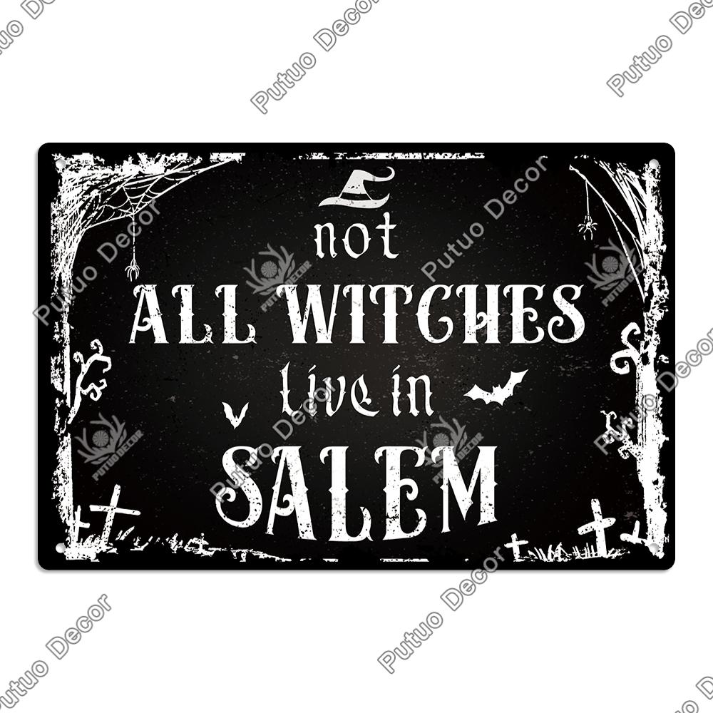 Putuo Decor Happy Halloween Vintage Metal Tin Sign,Wall Art Decor for Home Coffee Shop Cafe Office, 7.8 X 11.8 Inches Gifts