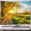 Autumn Forest Scenery Tapestry Wall Hanging Decor Red Leaves Maple River Fall Nature Landscape Tapestry Indoor Home Decorations