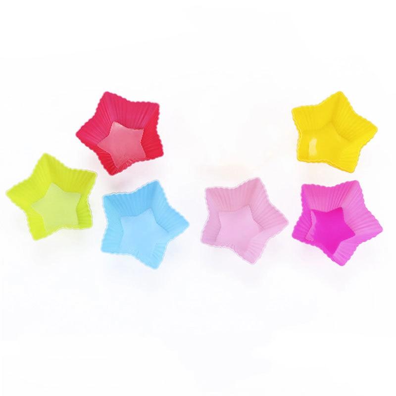 

Creative 6Pcs/Set Silicone Cupcake Mold Reusable Muffin Baking Cup Liner Nonstick Moulds Random Color Kitchen Baking Accessories