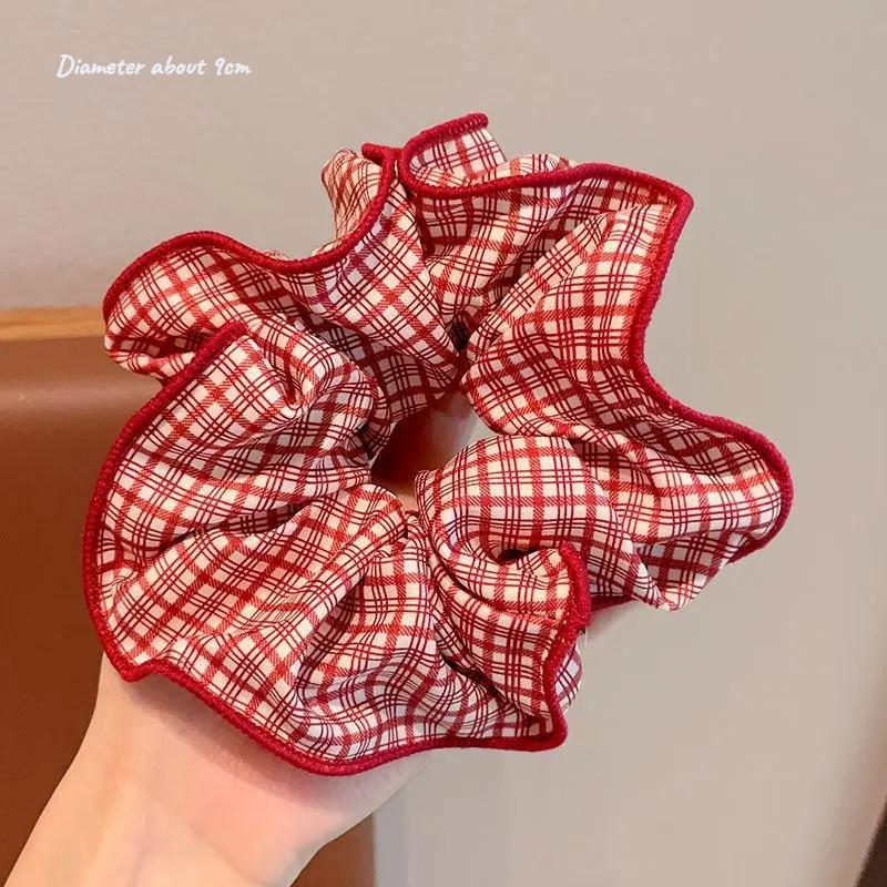 1pcs New Red Luxury Sweet Polka Dot Ponytail Hairband with Bun Hair Tie for Cute Bun Hairstyles - Premium Hair Accessories