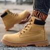 big size men fashion steel toe caps work safety boots original leather worker shoes cowboy platform security ankle botas protect