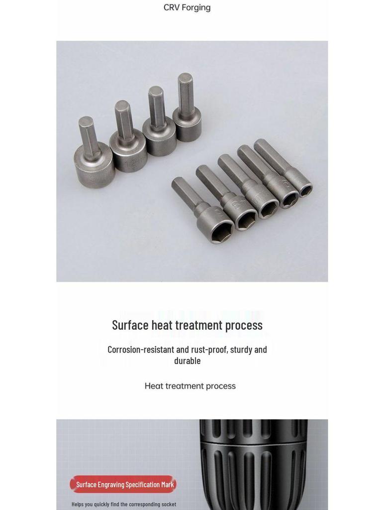 Powerful Magnetic Impact Wrench Set: Extended Deep Hex Socket for Electric Drill