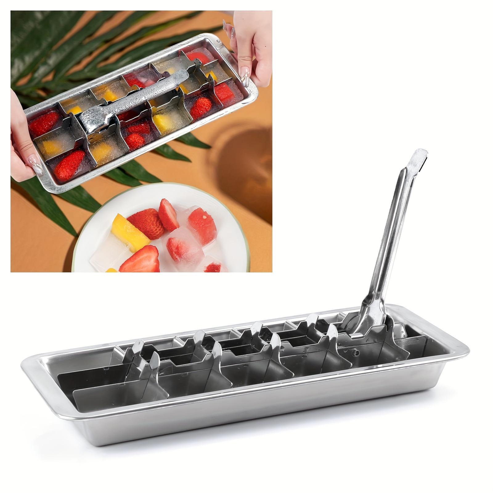 

Easy Release Stainless Steel Ice Cube Tray with 18 Compartments Perfect for Various Ice Cubes Frozen Treats, Removable Slots for Easy Cleaning 1pc