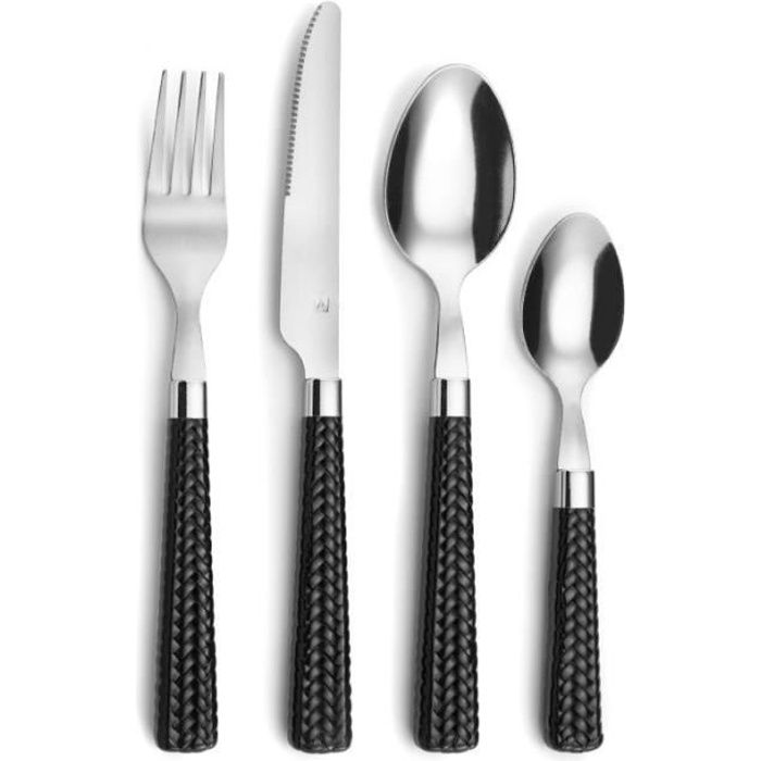 Paille noir - ménagère 24 pièces