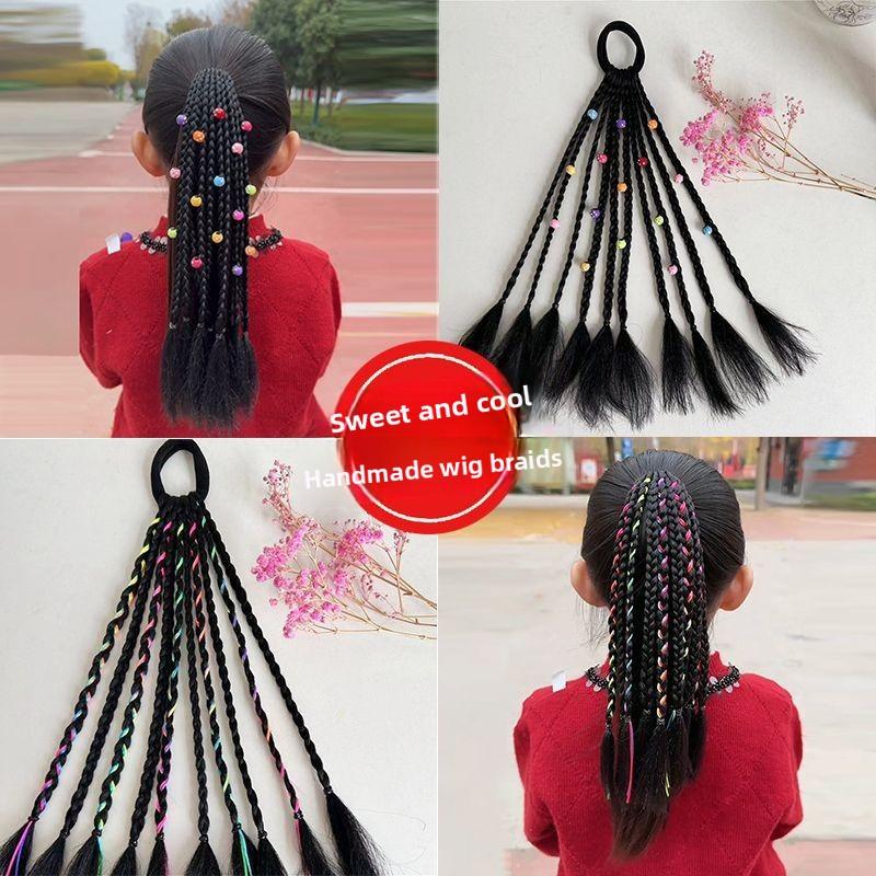 Girls' Wig Ponytails: Colorful Braiding Hair Ties for Boxer Braids & Dreadlock Styles, Cute Hair Styling Accessories for   Kids