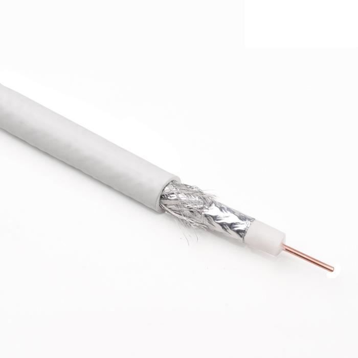 Câble Coaxial Satellite 1.0CCS RG6 50M Maclean MCTV-571