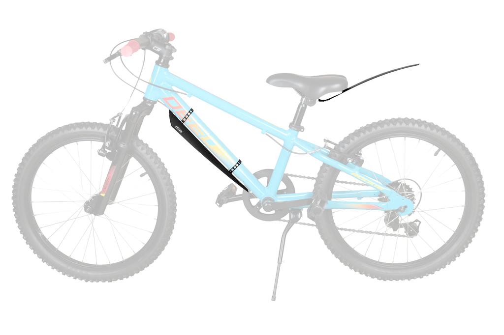 Zefal Bicycle Front and Rear Fender Set Kid MTB Mudguard Set for Kids MTB Black 2501