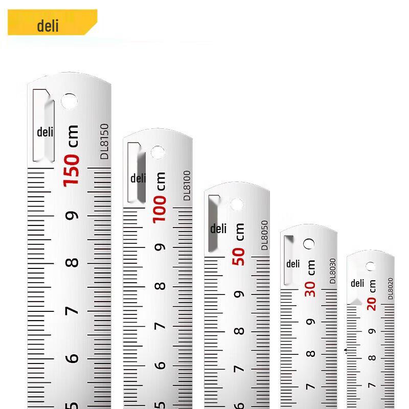 Deli Stainless Steel Straight Ruler Set
