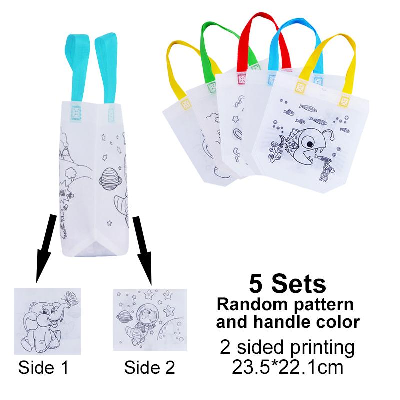 DIY Graffiti Bags Coloring Marker Painting Non-Woven Gift Bags For Kids Birthday Party Favor Piñata Filler Party Supplies