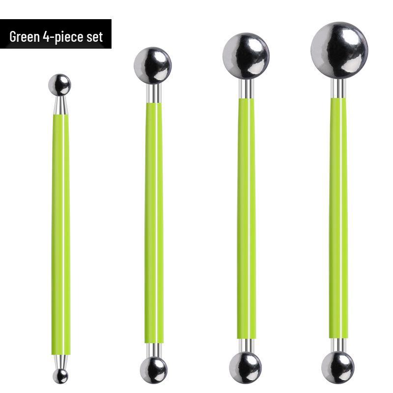 

Набір інструментів для кераміки з нержавіючої сталі: 4 Кулькові ручки, 8 Насадок для ліплення з глини та полімерної глини.