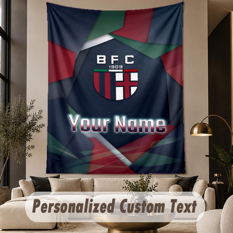 Custom Text Tapestry Bologna FC Print Wall Tapestry Indoor Living Room Wall Decor