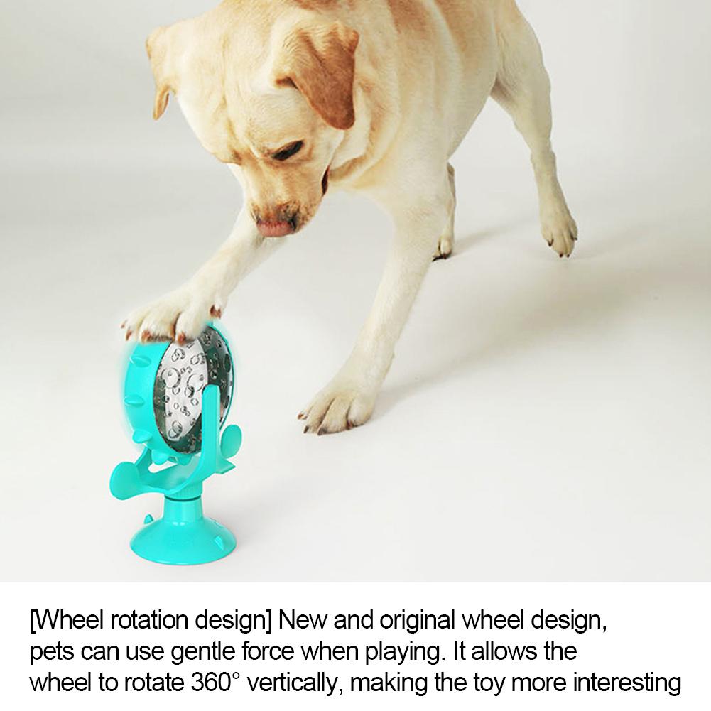 360° Wheel Interactive Pet Puzzle Feeder Toy Slow Feeder for Cats and Dogs with Strong Suction Cup