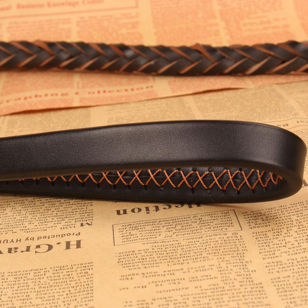 Leather Dog Leash For Large Dogs Strong Leather Braided Dog Leash With Buffer Spring Pet Traction Rope For German Shepherd Dog